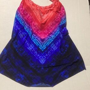 Vibrant Ombre Halter Tank Top - Red, Pink, Blue Gradient tankini swim top